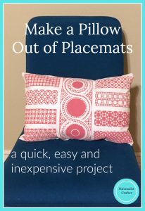 how to make a pillow out of placemats